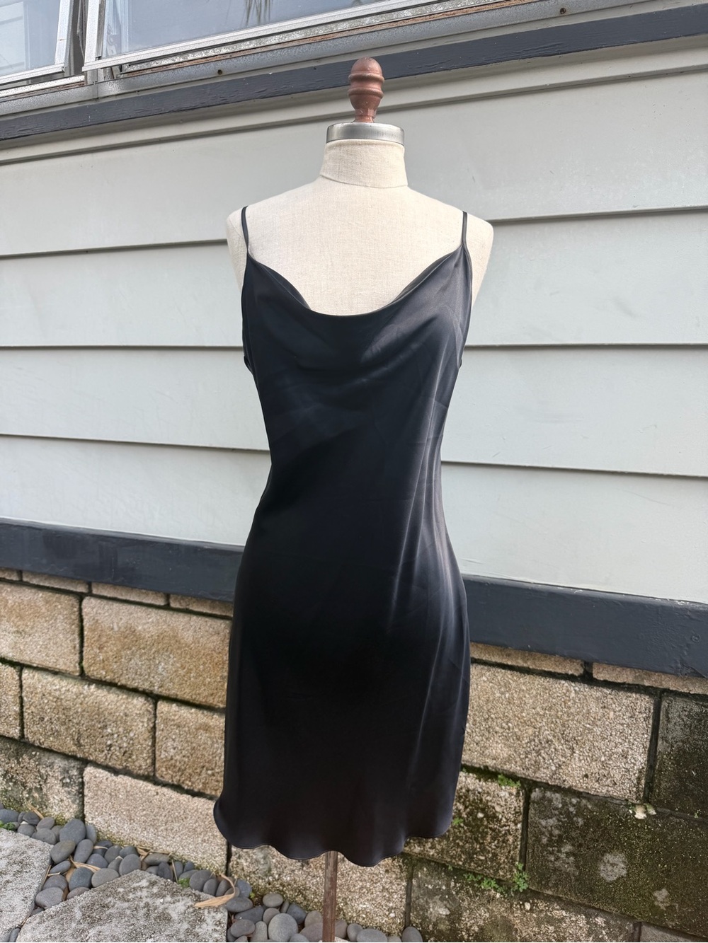 Vintage Victoria Secret Black Silk Slip Dress - Women Intimates & Sleepwear